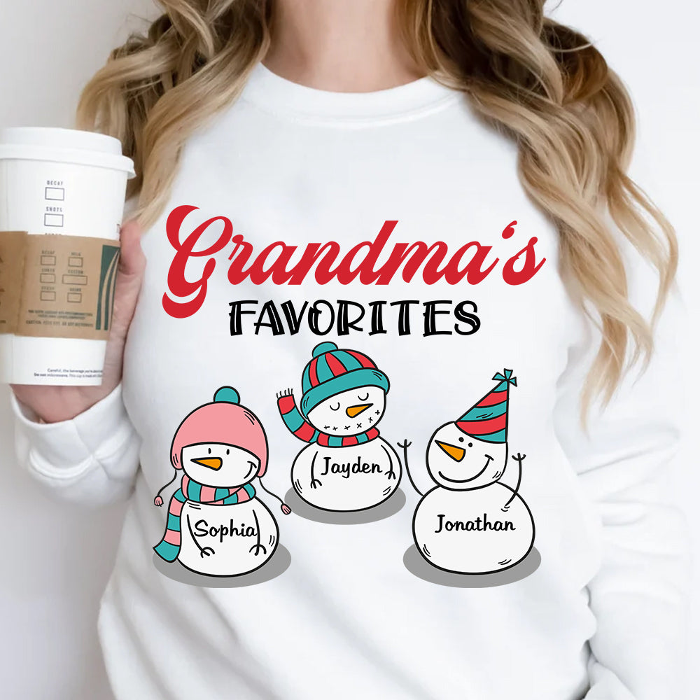 Grandma Gifts, Grandma's Favorites Grandkids Style, Personalized T-Shirt, Gifts For Nanny Grandma From Grandkids Children, Short Sleeve Tee Shirt, Gifts For Christmas Xmas Birthday