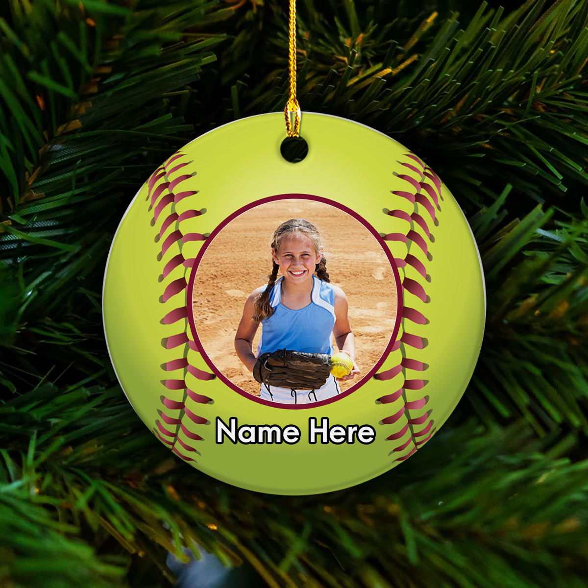 Personalized Xmas Sport Ornament For Son Daughter From Mom Dad Softball Gifts Softball Sport Player With Name And Photo Gifts