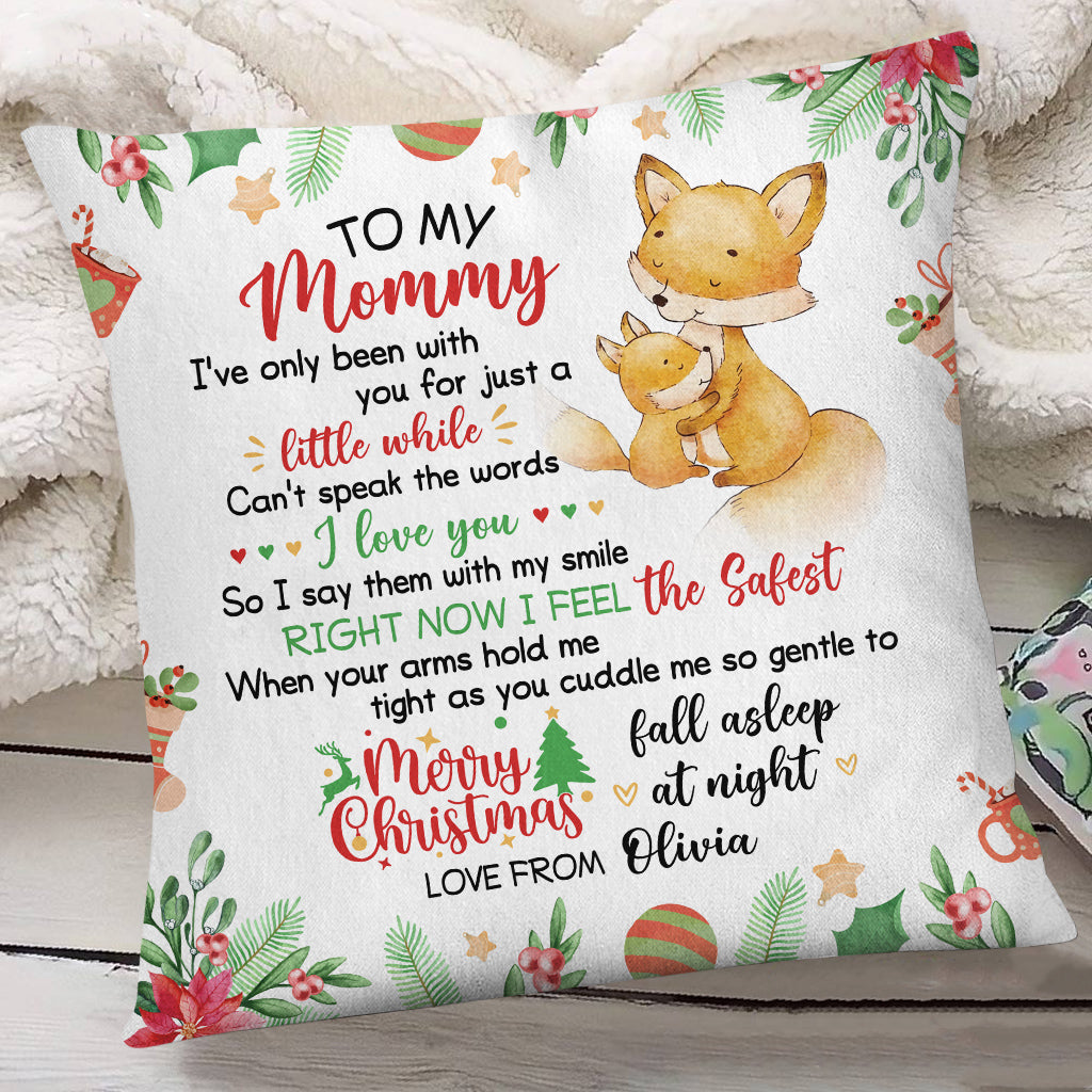 Personalized Square Pillow For New Mom Pregnancy Gifts Cute Fox I've Only Been With You Custom Double Sided Sofa On Christmas