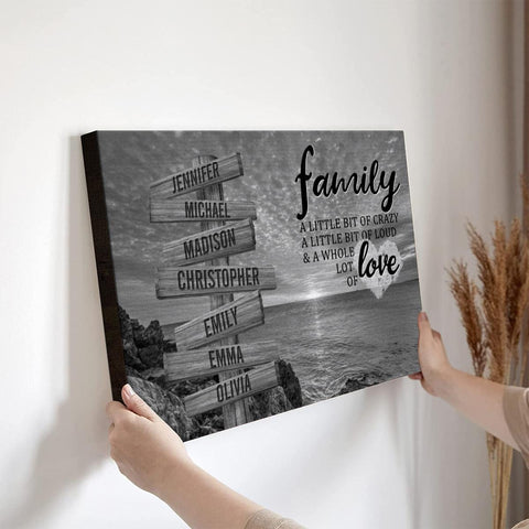 Personalized Canvas Wall Art For Mom Dad Grandma From Kids Grandkids Wooden Signs Ocean A Whole Lot Love Custom Multi Name Poster Prints Home Decor Family Gifts Ideas For Mom Dad On Birthday