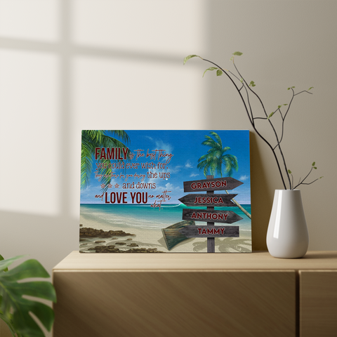 Personalized Canvas Wall Art For Mom Dad Kids From Son Daughter Beach Holiday Family Quotes Street Sign With Multi Names Printed Custom Multi Name Poster Prints Home Decor Family Gifts