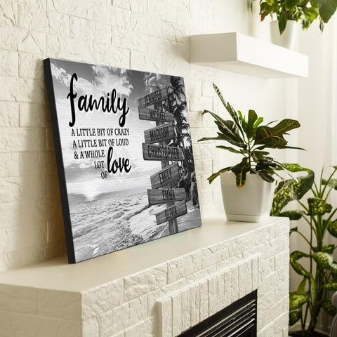Personalized Canvas Wall Art For Mom Dad Grandma From Kids Wooden Signs A Little Crazy Loud And Lot Love Custom Multi Name Poster Prints Home Decor Family Gifts For Mom Dad On Birthday