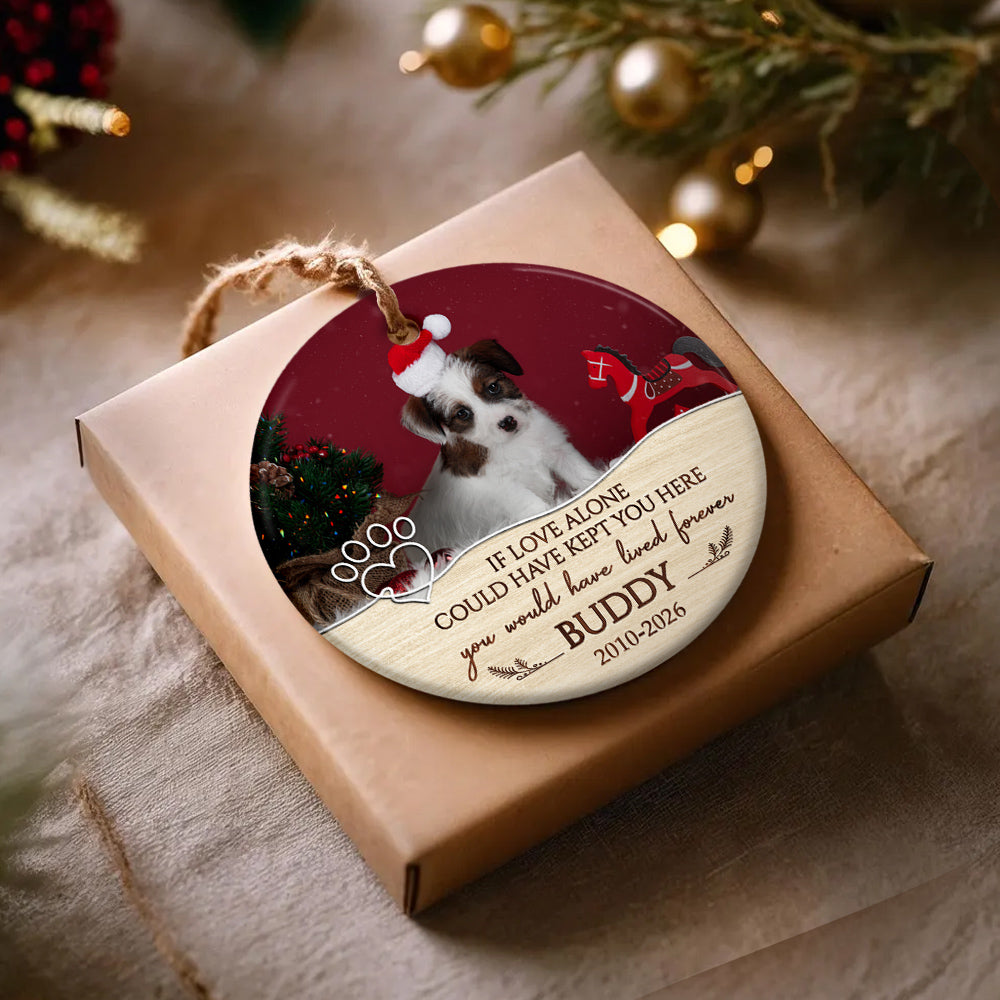 If Love Alone Could Have Kept You Here Vintage Heart With Pawprint, Dog Memorial Keepsake, Pet Loss Sympathy Decor, Remembrance Holiday Ornament, Gifts For Loss Of Dog, Tree Decor