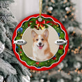 Dog Xmas Frame Custom Photo Dog Cute With Name & Year, Pet Milestone Keepsake, Custom Photo Holiday Tree Hanging Christmas Ornament, Tree Decor, Personalized Christmas Ornament