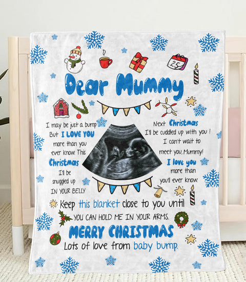 Personalized Blanket For Future Mother From Baby Bump I Can't Wait To Meet You Mummy Pregnancy Custom Name Upload Photo First Time Mom Gifts Fleece Sherpa Blanket For Christmas Xmas