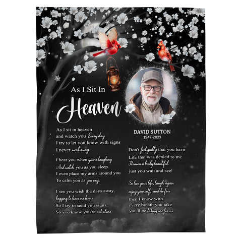 Sympathy Gifts, Memorial Blanket With Photo, Memorial Photo, Heaven Remembrance Blanket, Heaven Comfort Message, Loss Of Mom Dad, Fleece Sherpa, Funeral Gifts For Anniversary