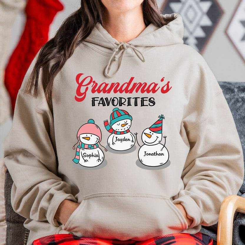 Grandma Gifts, Grandma's Favorites Grandkids Style, Personalized T-Shirt, Gifts For Nanny Grandma From Grandkids Children, Short Sleeve Tee Shirt, Gifts For Christmas Xmas Birthday
