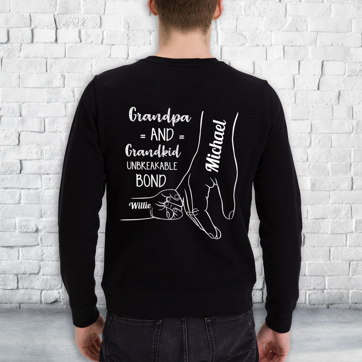 Personalized T-Shirt For Poppy From Grandchild Unbreakable Bond Between Grandma And Grandkids Custom Name Gifts For Grandparents Short Tee Shirt For Men Family On Birthday Fathers Day