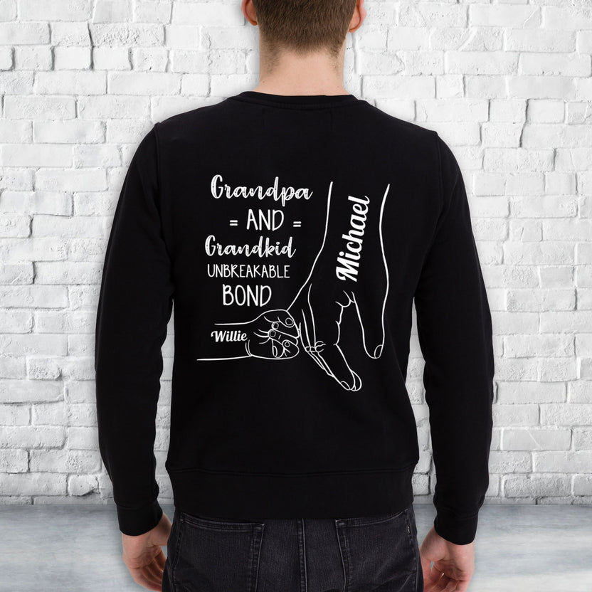 Personalized T-Shirt For Poppy From Grandchild Unbreakable Bond Between Grandma And Grandkids Custom Name Gifts For Grandparents Short Tee Shirt For Men Family On Birthday Fathers Day