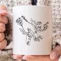 Grandma Gifts, Nana Ever Holding Hands Holding Nana's Hand Flower, Personalized Coffee Mug, Gifts For Gigi From Grandkids, With Multi Kids Ceramic Cup 11 15oz, Gifts For Mother's Day