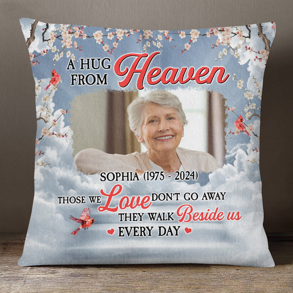 Sympathy Gifts Ideas, Personalized Memorial Square Pillow, Those Love Don't Go They Walk , Gifts For Loss Of Wife Mom Grandma, Sofa Couch Cushion, In Memory Of Gifts For Anniversary