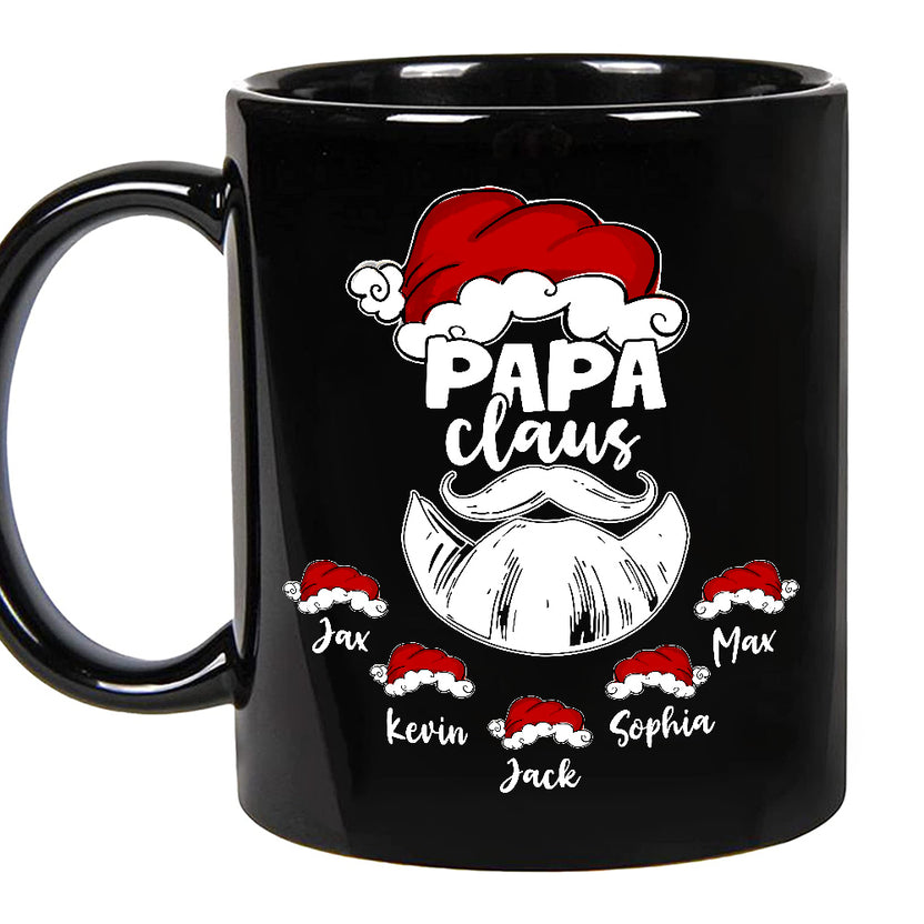 Gifts For Grandpa, Santa Hat With Beard Papa Claus, Personalized Coffee Mug, Gifts For Poppy From Grandchildren, Novelty 11 15oz Ceramic Cup, Gifts For Christmas Papa Men Pop Pop Cute