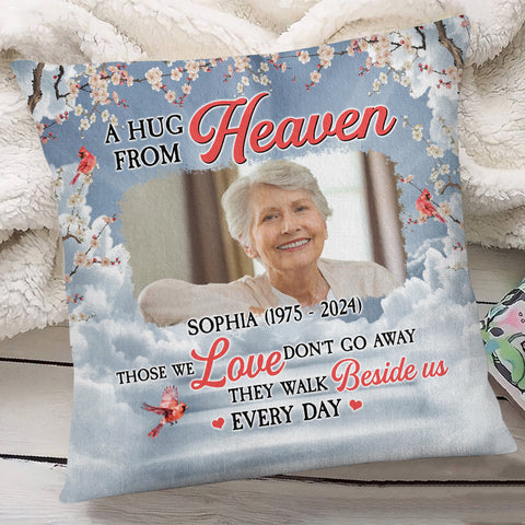 Sympathy Gifts Ideas, Personalized Memorial Square Pillow, Those Love Don't Go They Walk , Gifts For Loss Of Wife Mom Grandma, Sofa Couch Cushion, In Memory Of Gifts For Anniversary