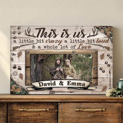 Personalized Name Outdoor Canvas, A Whole Lot Of Love Phrase Artwork, Hunting Theme Couple Wall Decor, Personalized Canvas Wall Art, Gifts For Him Her Honey, Poster Prints