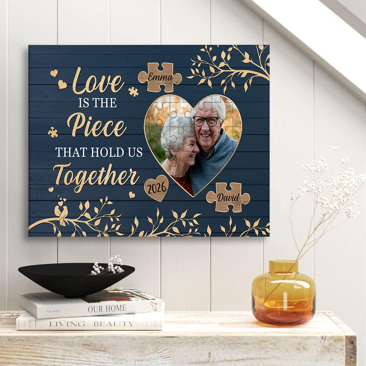 Anniversary Canvas, Couple Photo Print With Names, Heart Wall Art, Wooden Style Decor, Personalized Canvas Wall Art, Gifts For Him Her Honey, Poster Prints Decor, Gifts For Valentie