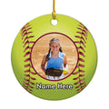 Personalized Xmas Sport Ornament For Son Daughter From Mom Dad Softball Gifts Softball Sport Player With Name And Photo Gifts