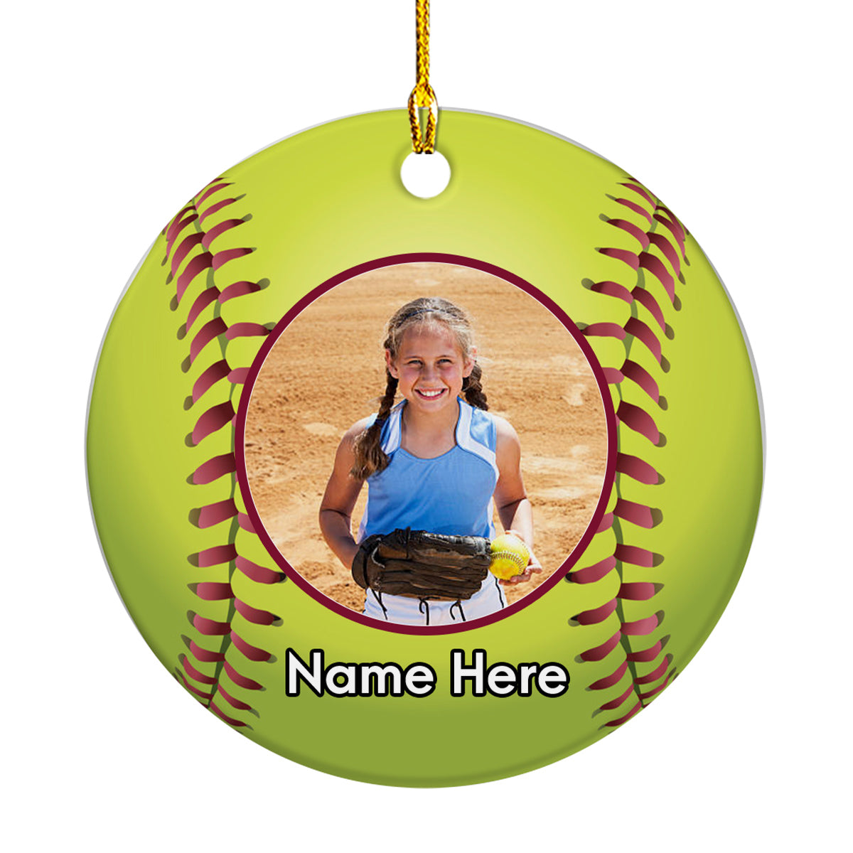 Personalized Xmas Sport Ornament For Son Daughter From Mom Dad Softball Gifts Softball Sport Player With Name And Photo Gifts