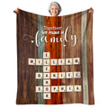 Together We Make A Family Theme,Cozy Family Blanket With Personalized Names, Rustic Finish, Crossword Inspired Name Arrangement, Personalized Blanket, Gifts For Mom Dad From Kids