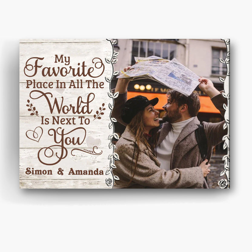 Personalized Canvas Wall Art For Wife Husband From Darling Funny Gifts For Couples Favorite Place In All The World Custom Name Poster Prints Hanging Home Decor For Valentines