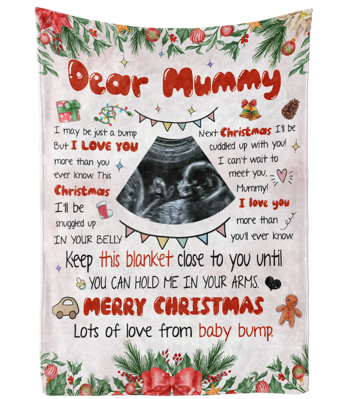 Personalized Blanket For Future Mother From Baby Bump Pregnency I Can't Wait To Meet You Mommy Custom Name Upload Photo New Parents Gifts Fleece Sherpa Blanket For Christmas Xmas