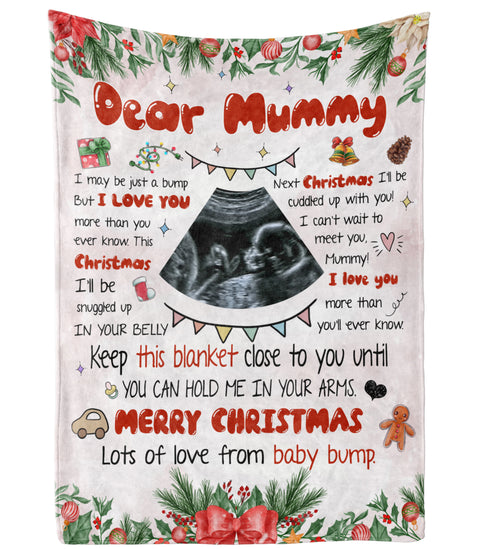 Personalized Blanket For Future Mother From Baby Bump Pregnency I Can't Wait To Meet You Mommy Custom Name Upload Photo New Parents Gifts Fleece Sherpa Blanket For Christmas Xmas