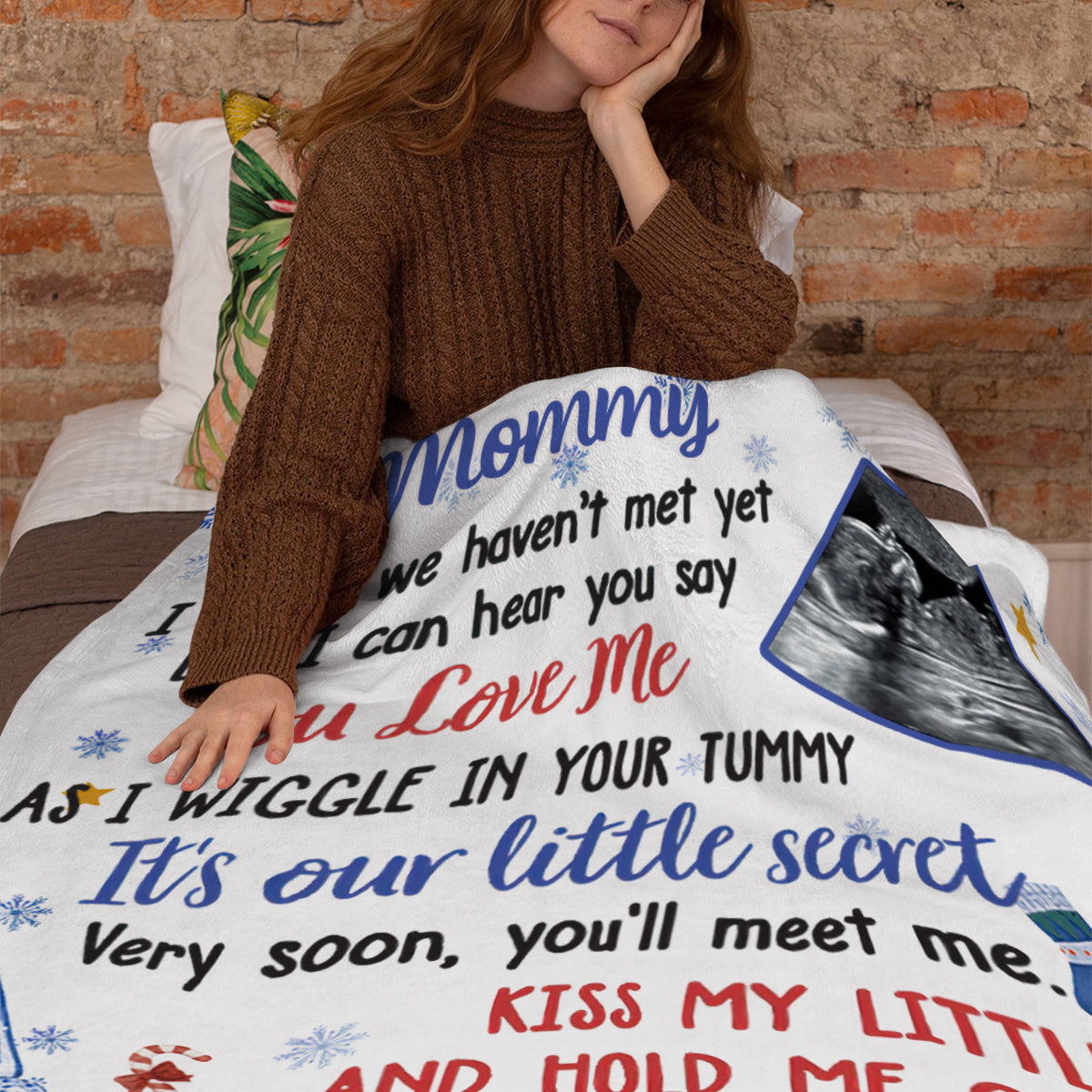 Mom To Be Gifts, Very Soon You Will Meet Me Snowmans And Baby Ultrasound, Personalized Blanket, Gifts For Mommy First Mom, Fleece Sherpa, Blanket For New Mom, Gifts For Christmas Xmas
