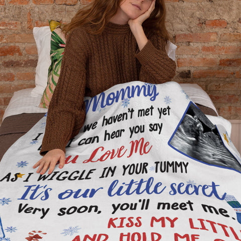 Mom To Be Gifts, Very Soon You Will Meet Me Snowmans And Baby Ultrasound, Personalized Blanket, Gifts For Mommy First Mom, Fleece Sherpa, Blanket For New Mom, Gifts For Christmas Xmas