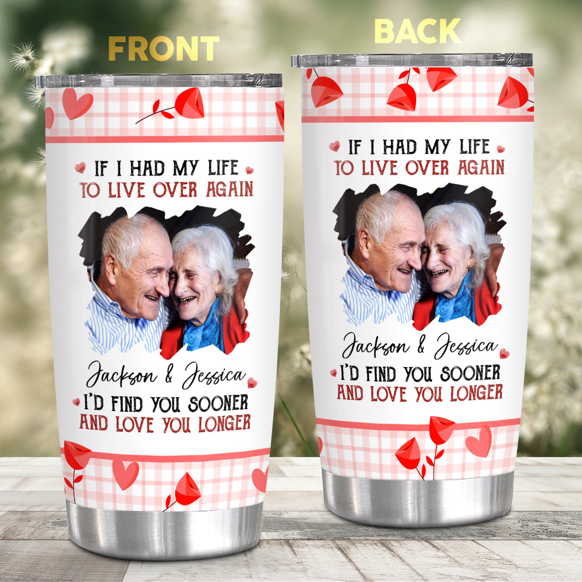 If I Had My Life To Live Over Tumbler Cup, "I’D Find Sooner And Love You Longer”, Personalized Tumbler, Gifts For Him Her Wife Husband 20oz With Lid Travel Cup, Gifts For Valentine