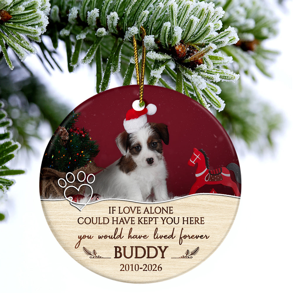 If Love Alone Could Have Kept You Here Vintage Heart With Pawprint, Dog Memorial Keepsake, Pet Loss Sympathy Decor, Remembrance Holiday Ornament, Gifts For Loss Of Dog, Tree Decor