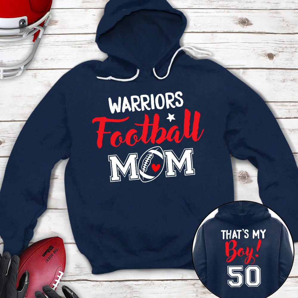 Personalized T-Shirt For Mommy From Son Boy Kids Football Gifts Football Mom That's My Boy Fan Football Family Football Games Day Custom Title And Number Short Sleeve Tops Tee Shirt