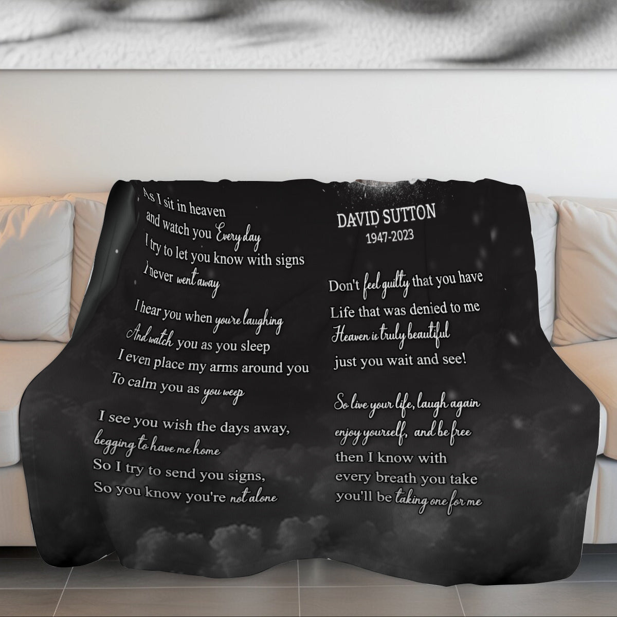 Sympathy Gifts, Memorial Blanket With Photo, Memorial Photo, Heaven Remembrance Blanket, Heaven Comfort Message, Loss Of Mom Dad, Fleece Sherpa, Funeral Gifts For Anniversary