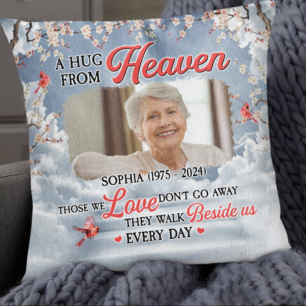 Sympathy Gifts Ideas, Personalized Memorial Square Pillow, Those Love Don't Go They Walk , Gifts For Loss Of Wife Mom Grandma, Sofa Couch Cushion, In Memory Of Gifts For Anniversary