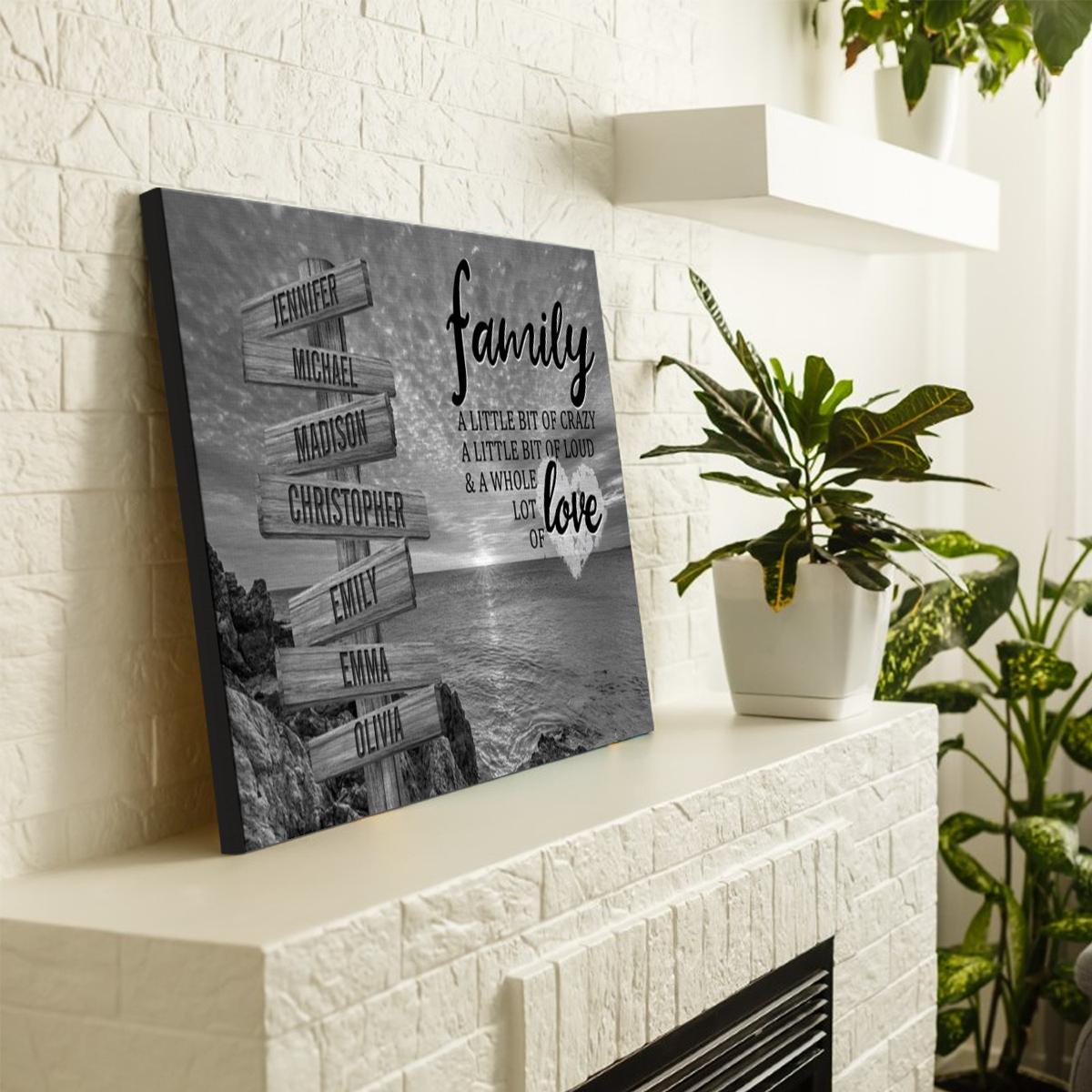 Personalized Canvas Wall Art For Mom Dad Grandma From Kids Grandkids Wooden Signs Ocean A Whole Lot Love Custom Multi Name Poster Prints Home Decor Family Gifts Ideas For Mom Dad On Birthday