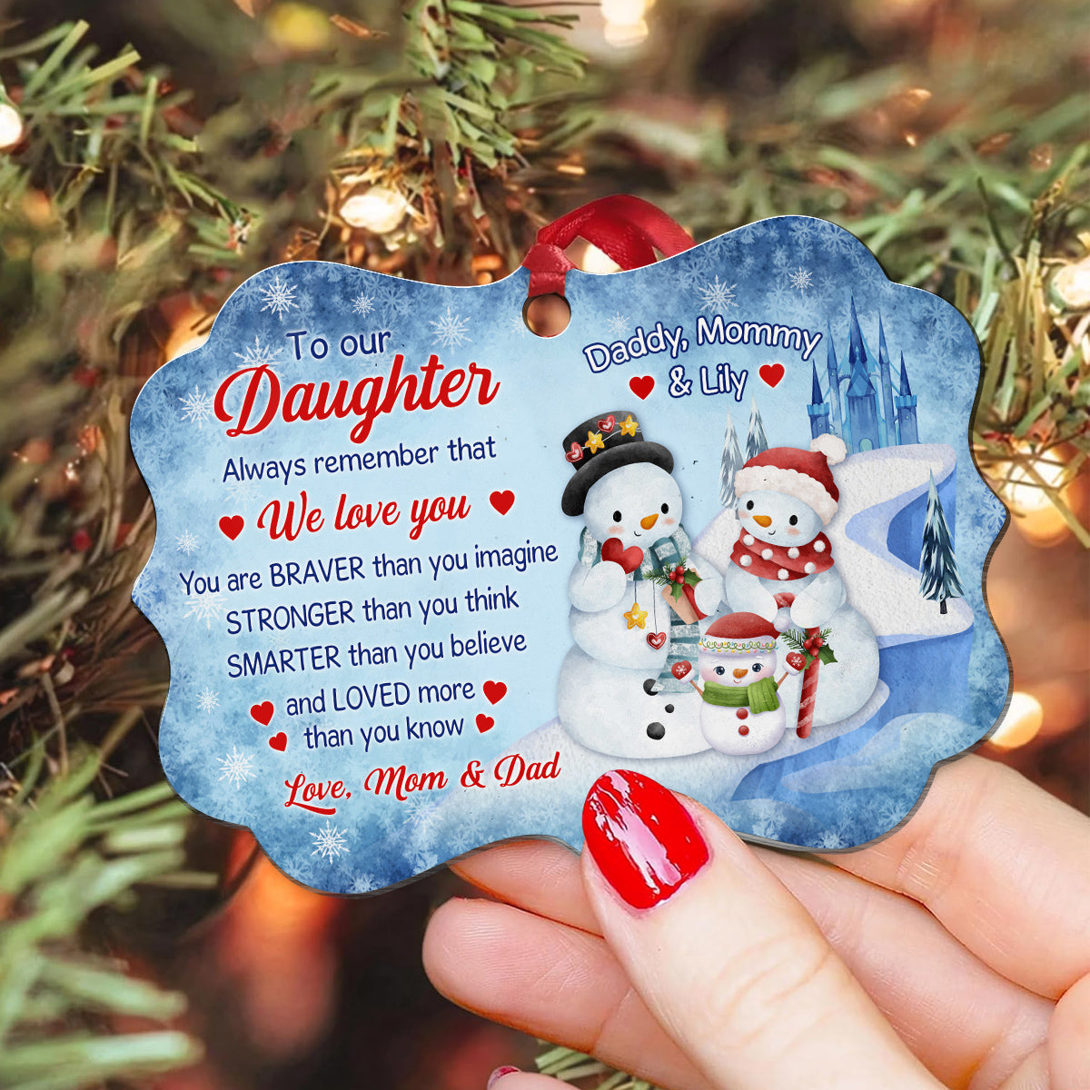 Daughter Gifts, Snowflakes You Are Smarter Than You Believe Medallion Aluminum Ornament Christmas Idea For Girls From Mom Dad