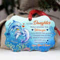 Daughter Gifts, Ocean Fish Family You Are Braver Than You Imagine Medallion Aluminum Ornament For Girls Babies From Mom Dad Parents, Xmas Tree Decor, Gifts For Birthday Holiday Winter