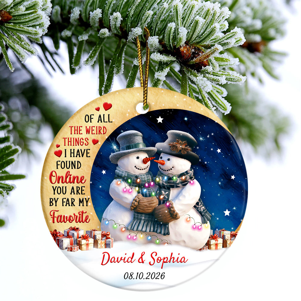 Of All The Weird Things I Have Found Online Cute Couple Crescents Moon, Custom Couple Christmas Ornament, Custom Christmas Tree Decor, Holiday Bauble, Personalized Ornament For Him Her
