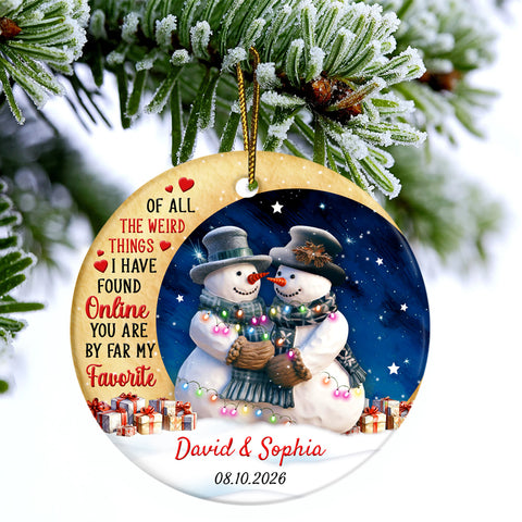 Of All The Weird Things I Have Found Online Cute Couple Crescents Moon, Custom Couple Christmas Ornament, Custom Christmas Tree Decor, Holiday Bauble, Personalized Ornament For Him Her
