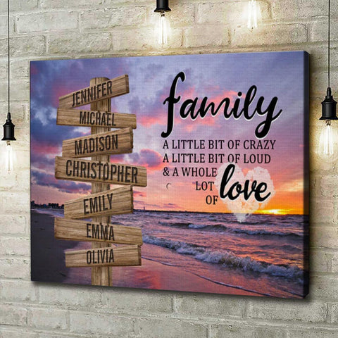 Personalized Canvas Wall Art For Mom Dad Grandma From Kids Grandkids Wooden Signs Beach Sunset Whole Lot Love Custom Multi Name Poster Prints Home Decor Family Gifts For Mom Dad On Birthday