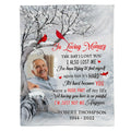 Sympathy Gifts, Personalized Memorial Blanket With Photo, In Loving Memory Tree Red Birds I Lost You I've Been Trying To Find Myself, Loss Of Dad Grandpa Blanket, Fleece Sherpa, Funeral