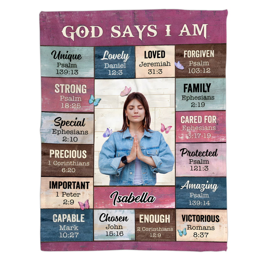 Blanket For Girl Women Religious Gifts God Says I Am Inspirational Positive Thinking Daily Affirmation Mental Health Blanket