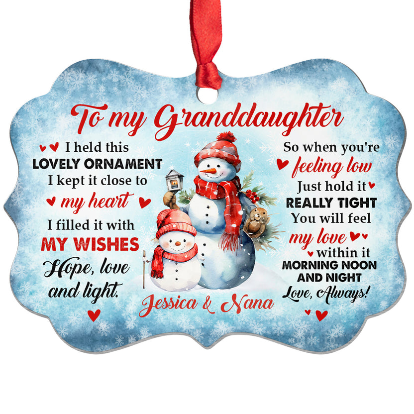 Granddaughter Gifts, Cute Grandma & Grandkid Together Snowflakes So When You're Feeling Low Medallion Aluminum Ornament For Baby From Mimi, Xmas Tree Decor, Gifts For Birthday Xmas