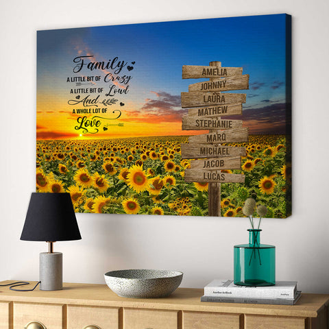 Family Gifts, Sunset Sunflowers Street Signs Wooden, Personalized Canvas Wall Art, Gifts For Parent Poster Prints Home Decor, Family Wall Decor, Gifts For Birthday Christmas Mothers Day