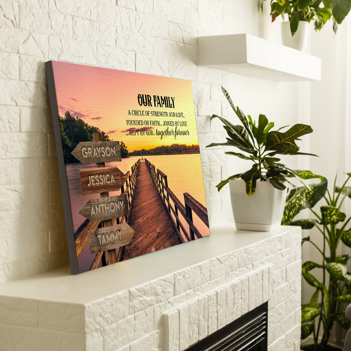 Personalized Canvas Wall Art For Mom Dad Kids From Son Daughter Street Sign Multi Name Ocean Dock Meaningful Quotes Family Sunset Printed Custom Multi Name Poster Prints Home Decor