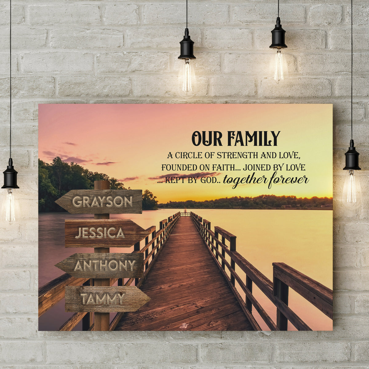 Personalized Canvas Wall Art For Mom Dad Kids From Son Daughter Street Sign Multi Name Ocean Dock Meaningful Quotes Family Sunset Printed Custom Multi Name Poster Prints Home Decor