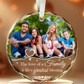 The Love Of A Family Is Life’S Blessing Ornament Personalized Glass Ornament Custom Photo Family Gifts Christmas Keepsake, Personalized Photo Christmas Idea Gifts For Mom Dad Parents
