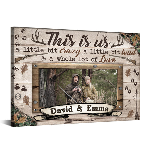 Personalized Name Outdoor Canvas, A Whole Lot Of Love Phrase Artwork, Hunting Theme Couple Wall Decor, Personalized Canvas Wall Art, Gifts For Him Her Honey, Poster Prints