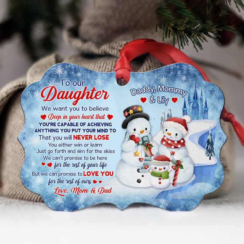 Gifts For Daughter, Promise To Love You For The Rest Of Ours, Personalized Christmas Ornament To Daughters Girls From Mom Dad Parents, Xmas Tree Decor, Gifts Birthday Graduation Xmas