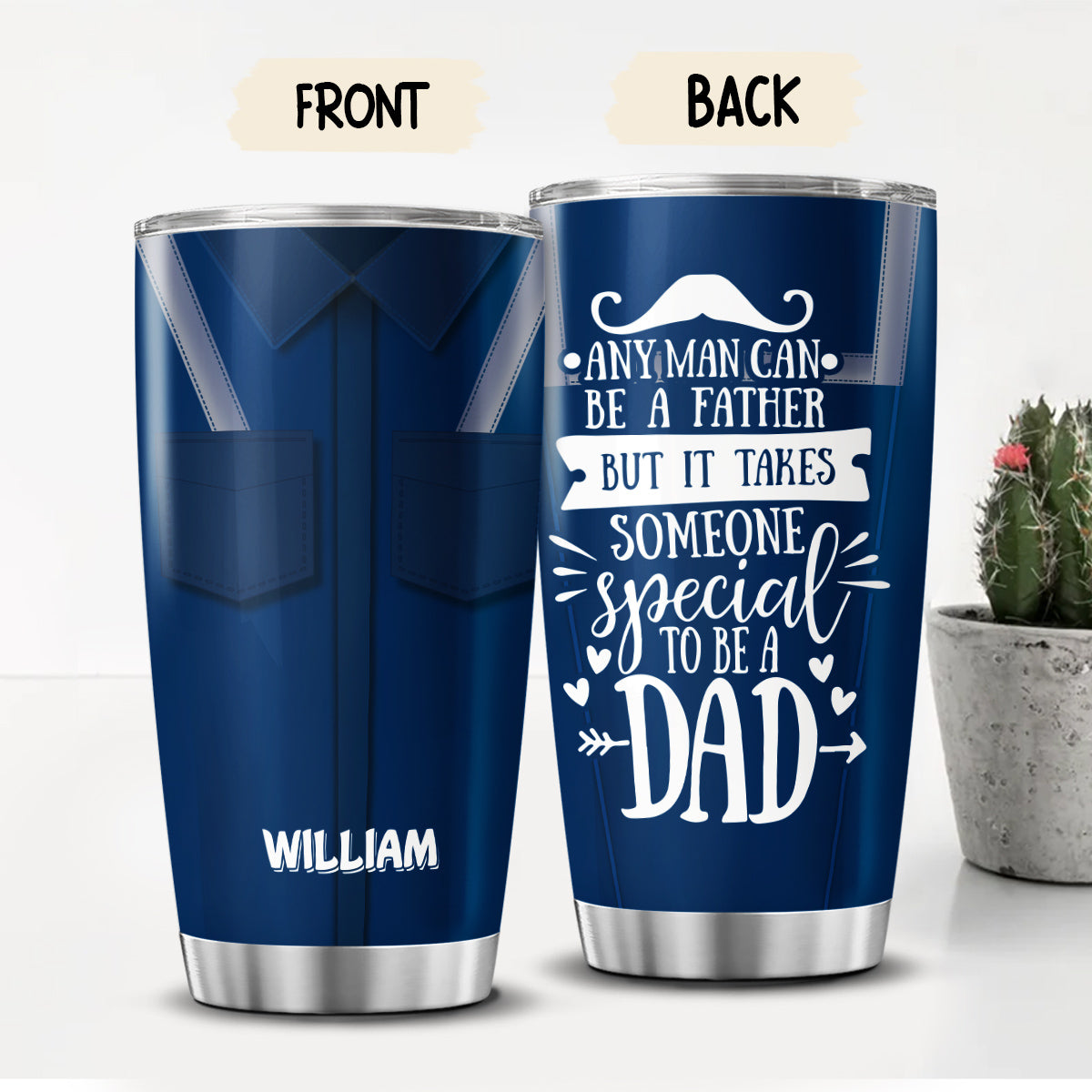 Funny Beard Electrician Dad Tumbler, Any Man Can Be A Father,Custom Name Electrician Shirt Design,Father’s Day Dad Gift Cup Dad Work Tumbler