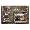 Personalized Name Fishing Canvas Artwork, A Little Bit Loud & A Whole Lot Of Love Phrase, Country Cabin Theme Decor, Personalized Canvas Wall Art, Gifts For Him Her  Poster Prints