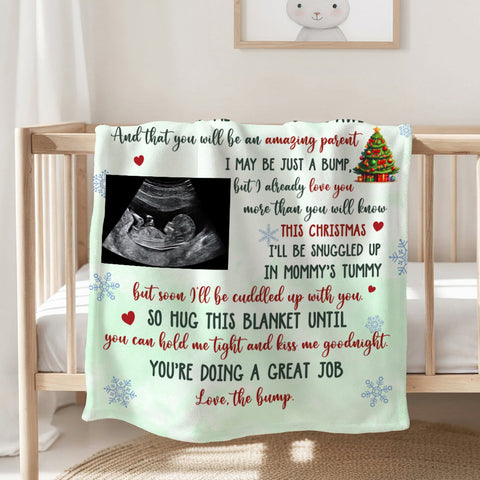 New Parents Gifts, Daddy Grandma Told Me That You Are Awesome, Personalized Photo Blanket, Gifts For New Daddy, Fleece Sherpa Blanket, Expecting Parents Blanket, Gifts For Birthday Xmas
